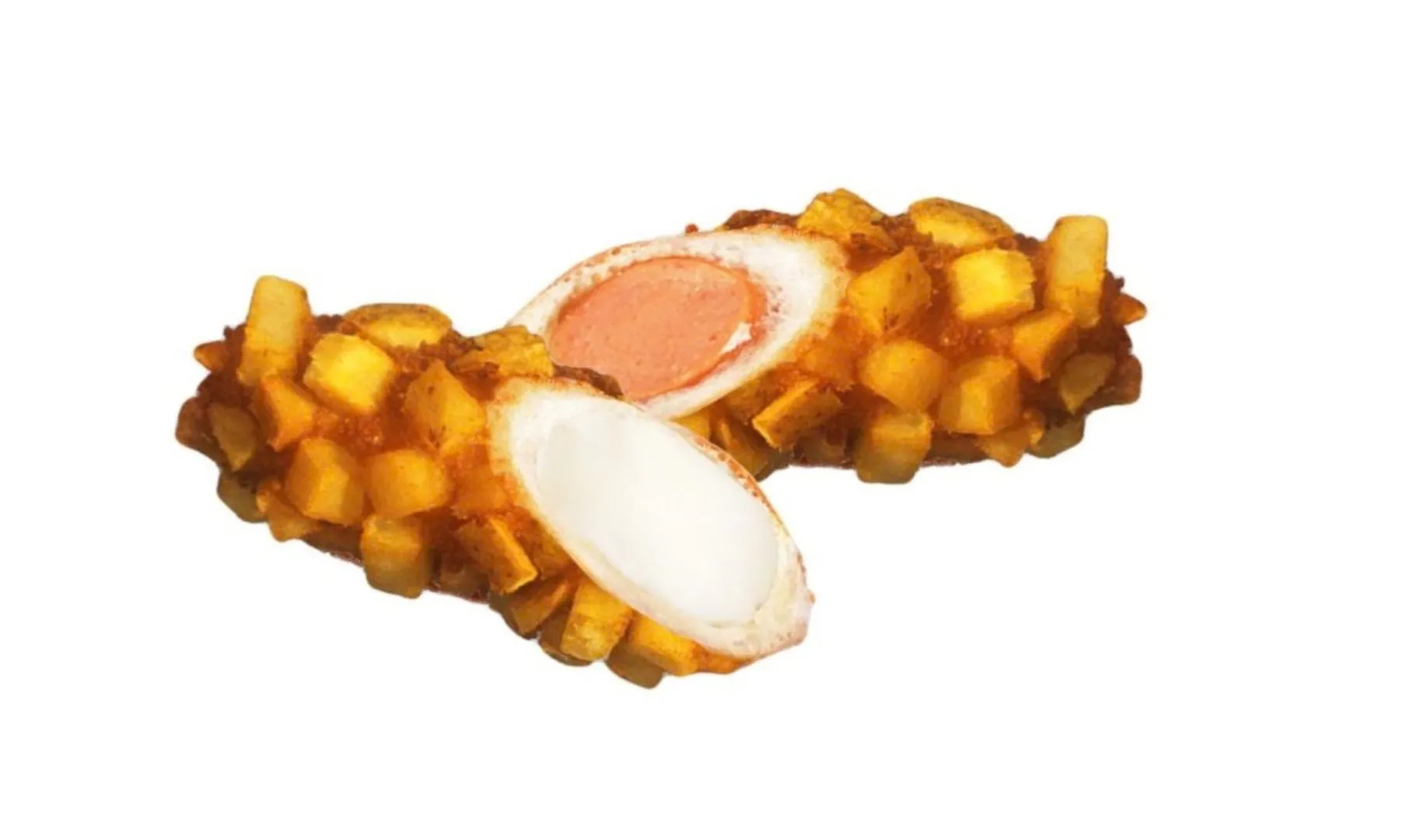 Crispy fried rolls with sweet potato coating and soft filling